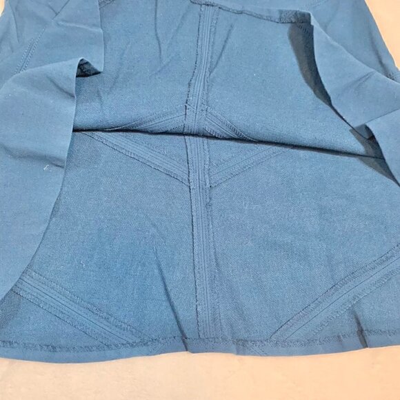 LOFT blue stretch unlined elastic stretch waist zipper close mini skirt - Picture 4 of 8